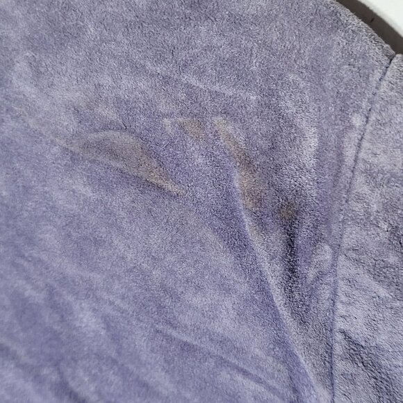 Vintage Outfit JPR Purple Suede Leather Open Front Jacket Petite Medium PM NWT - Picture 4 of 9